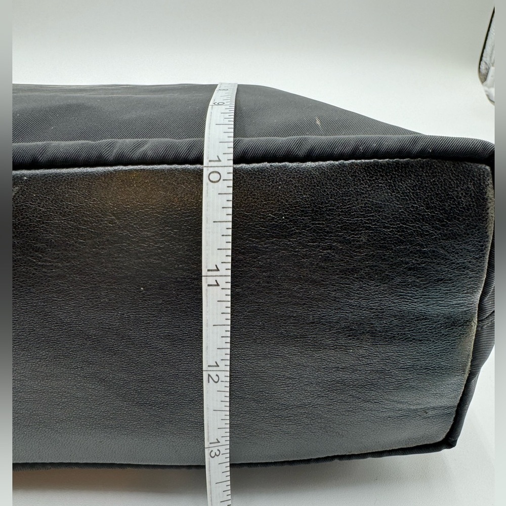Prada - Authentic - Black Canvas & Leather Shoulder Bag with Metal Handles - Picture 16 of 16